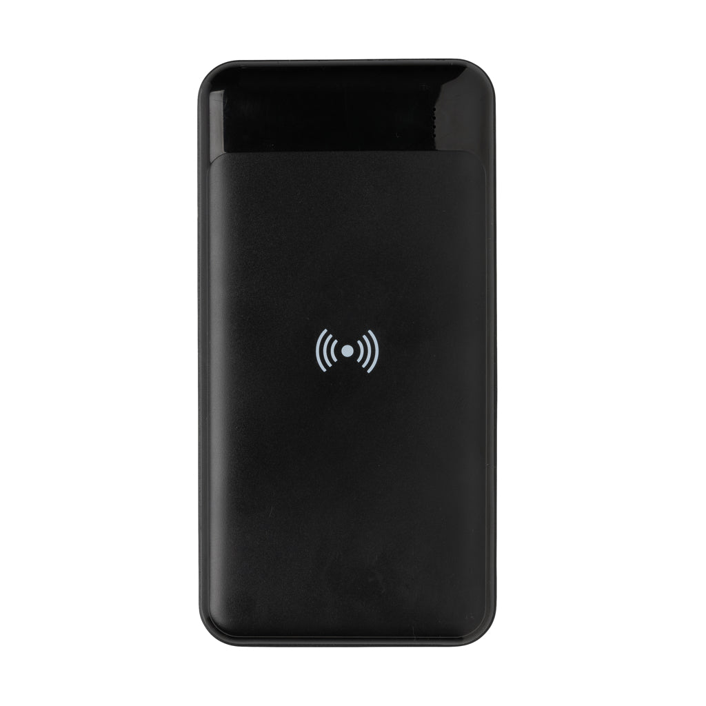 RCS standard recycled plastic wireless powerbank - Black