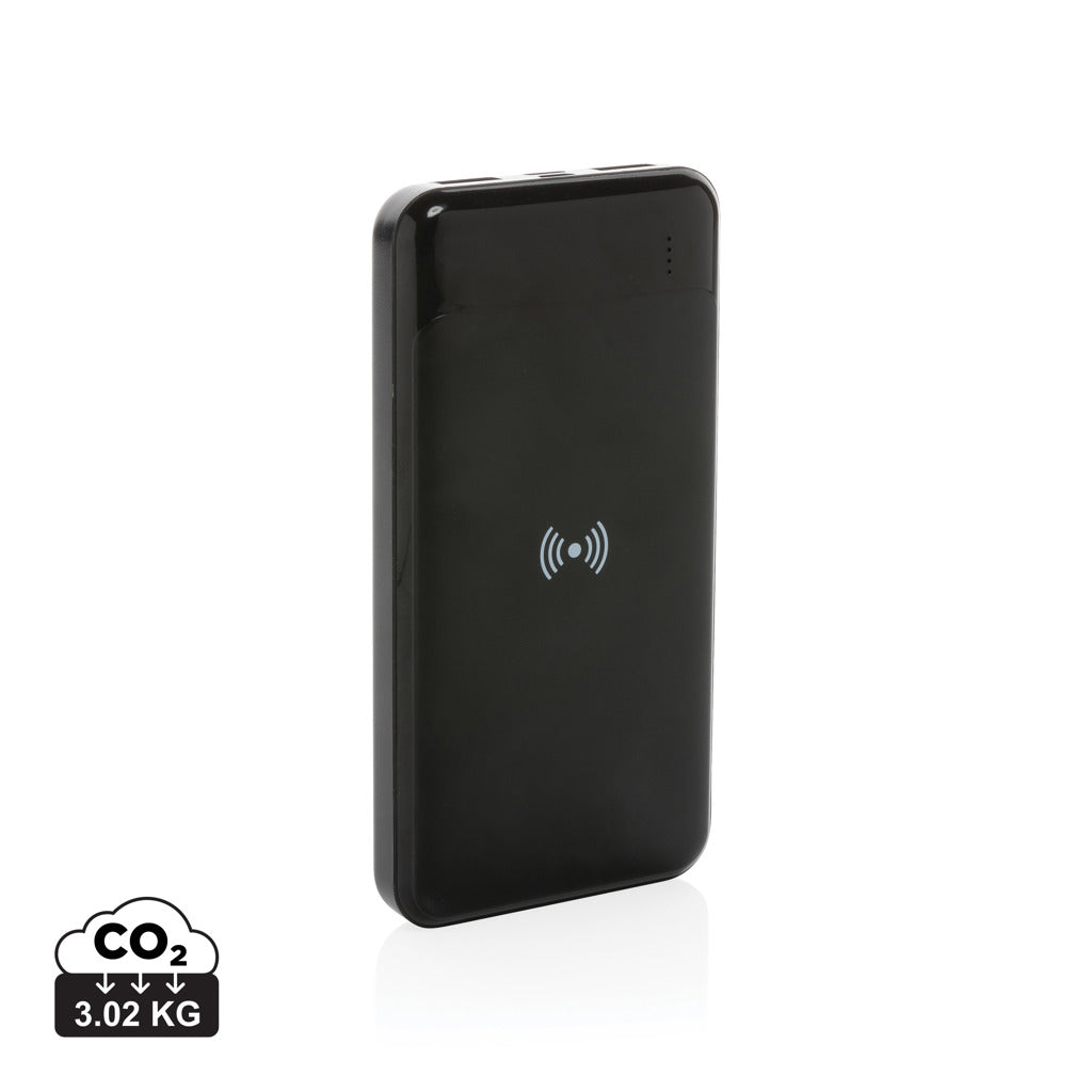 RCS standard recycled plastic wireless powerbank - Black