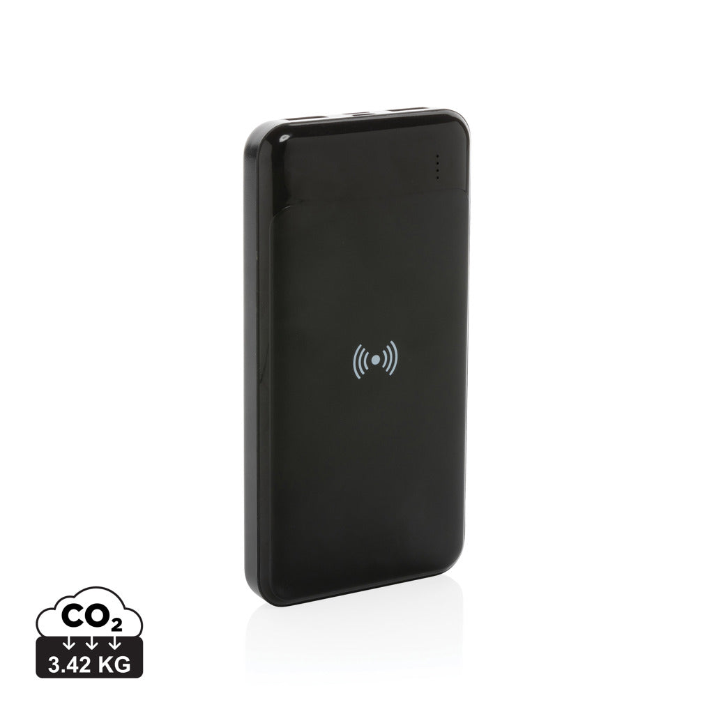 RCS standard recycled plastic wireless powerbank - Black