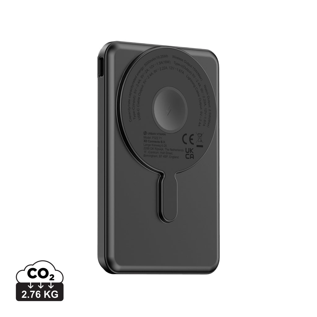 Urban Vitamin Redwood 5in1 5000mah 20W PD magnetic powerbank - Black