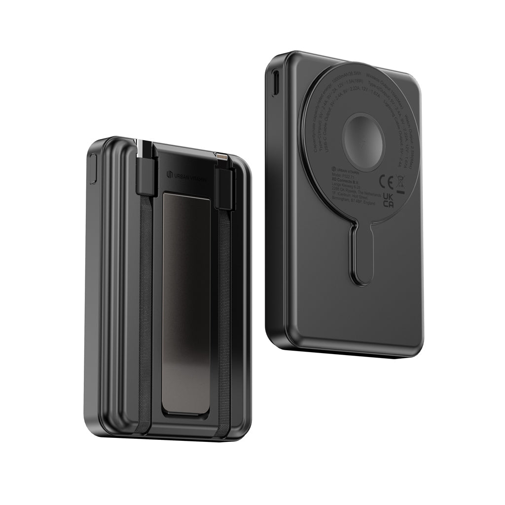 Urban Vitamin Delano 5in1 10,000mah 20WPD magnetic powerbank - Black