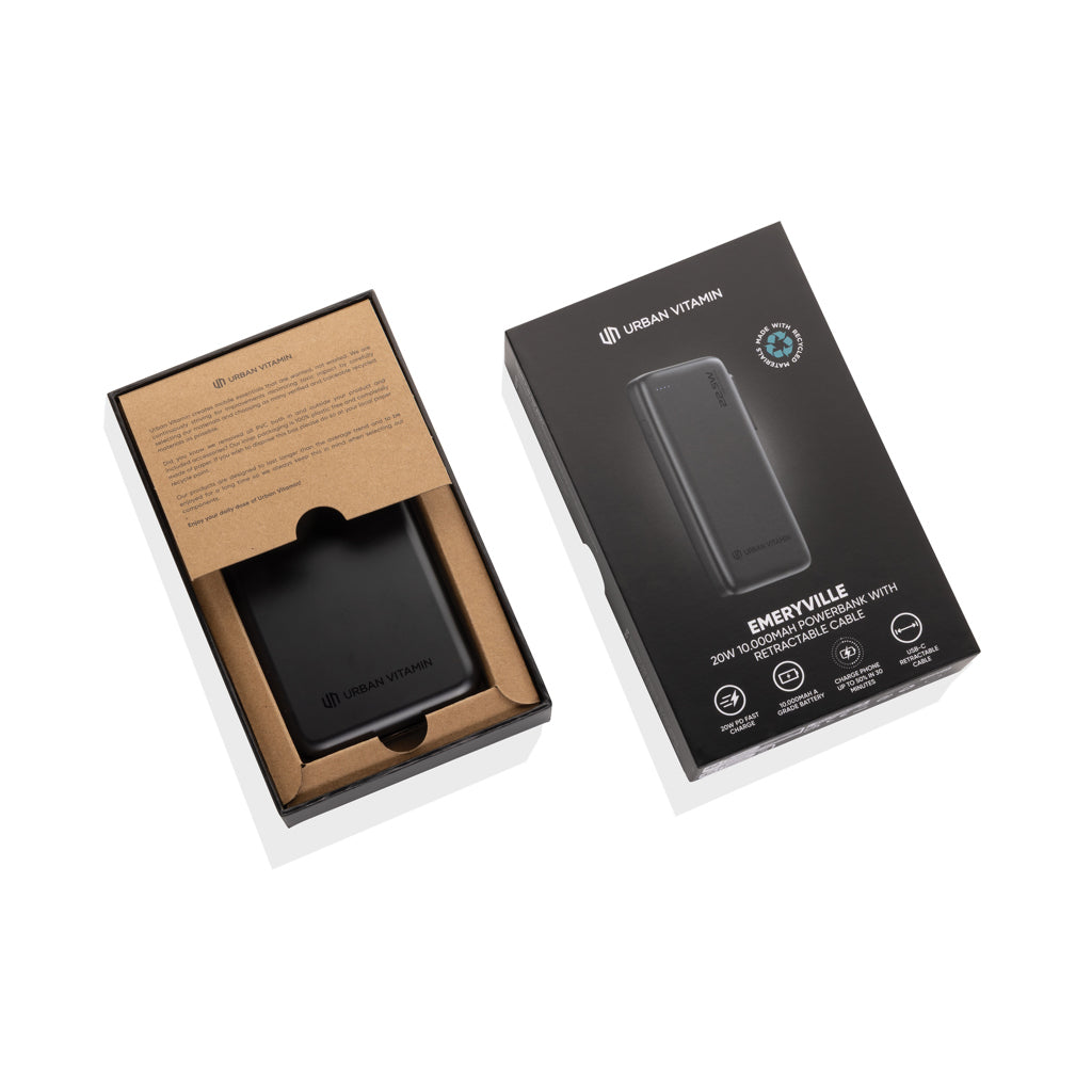 Urban Vitamin Emeryville 20W 10.000mAh Powerbank - Black