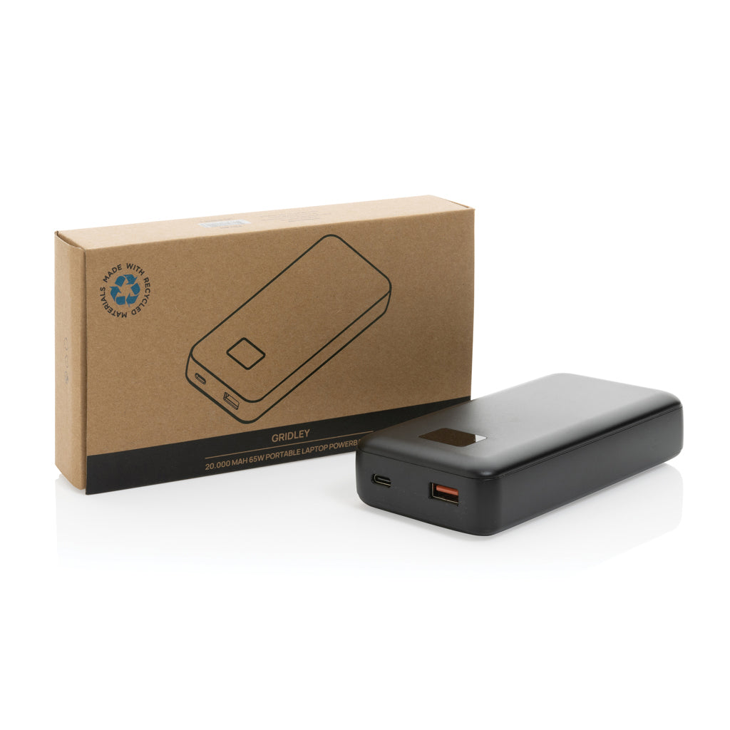 Gridley RCS rplastic 20000 65W laptop powerbank - Black