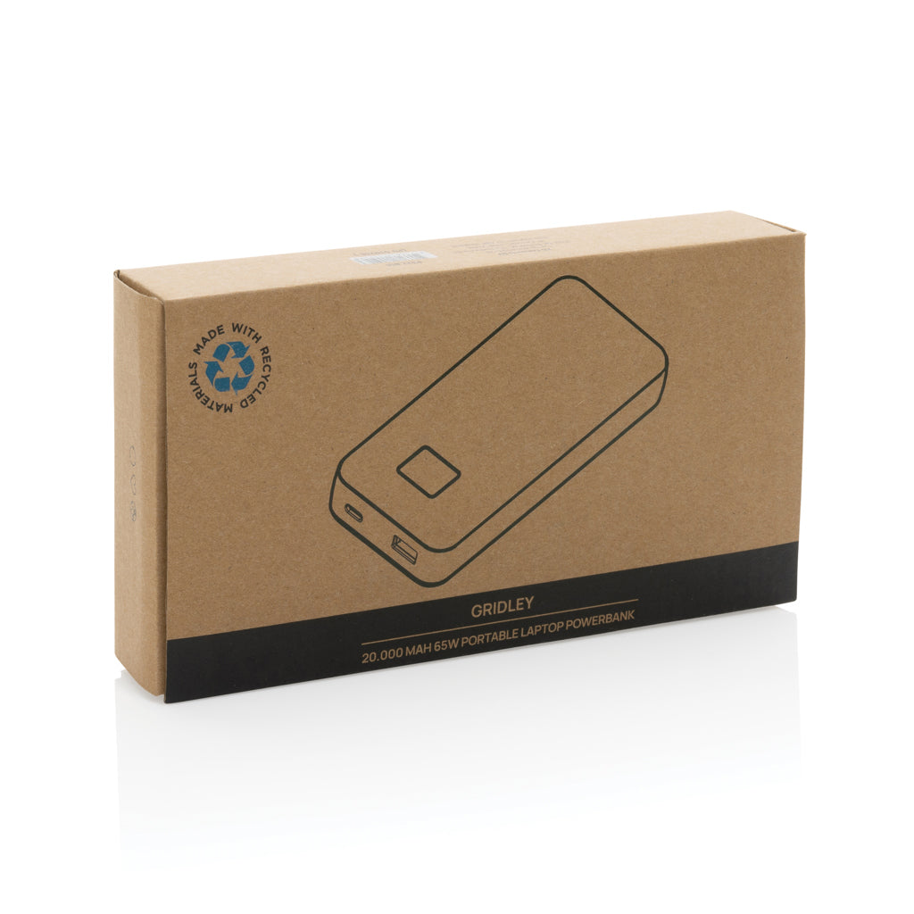 Gridley RCS rplastic 20000 65W laptop powerbank - Black