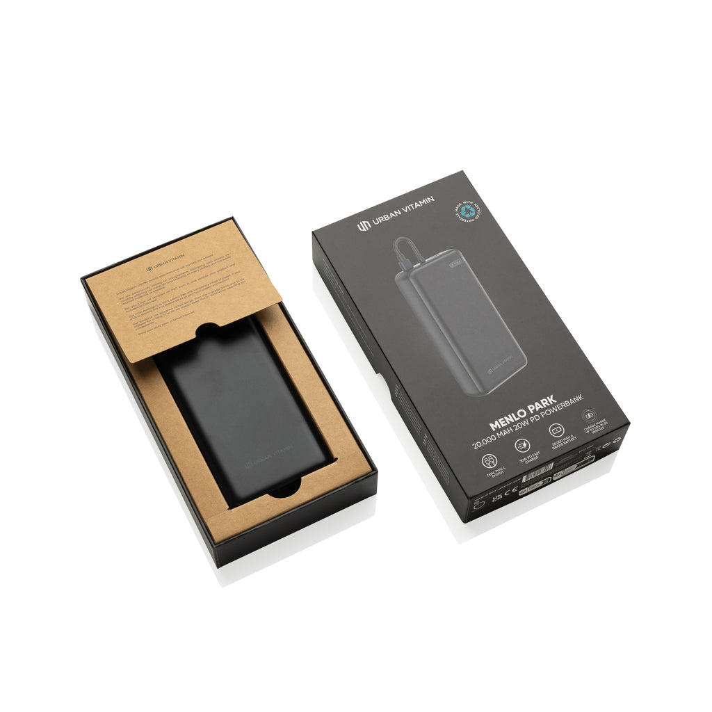 Urban Vitamin Menlo Park RCS rplastic 20,000 20WPD powerbank - Black