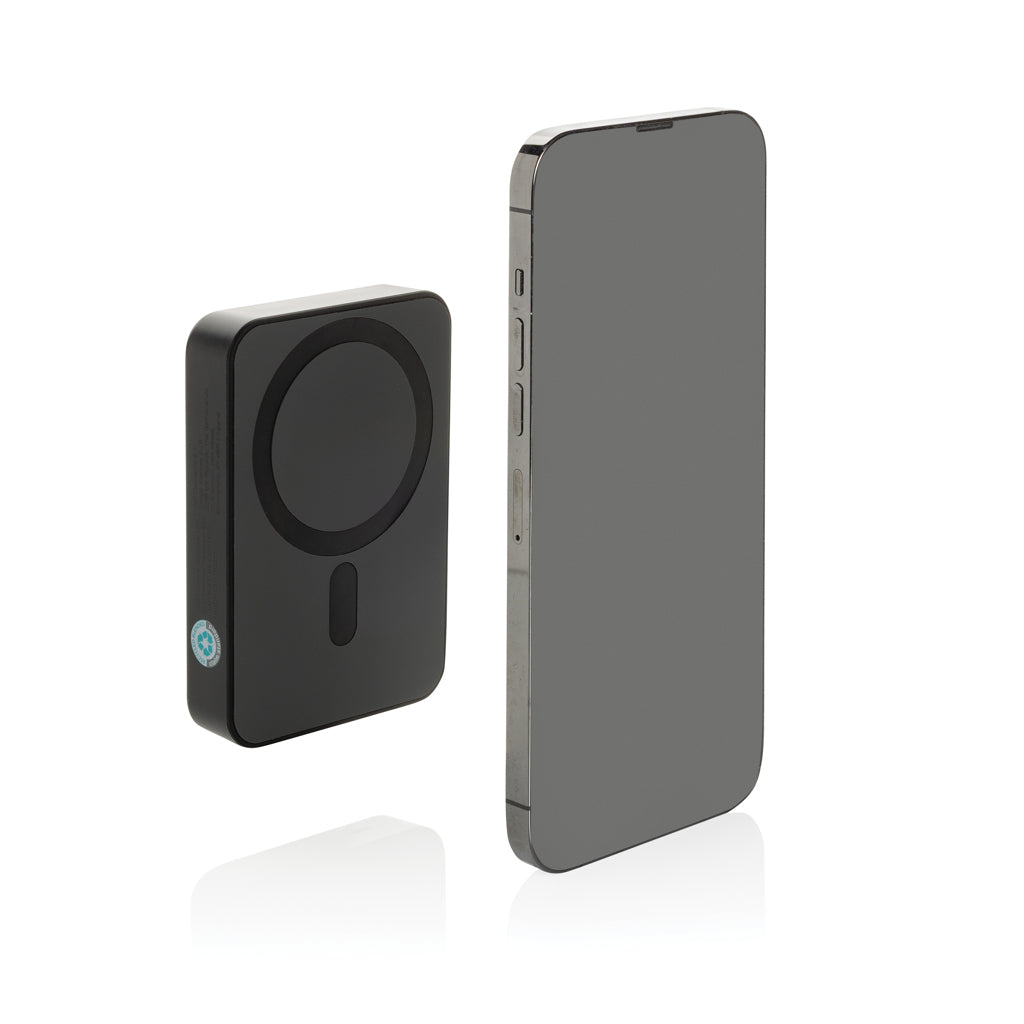 Amporia RCS recycled plastic 10.000mAh magnetic powerbank - Black