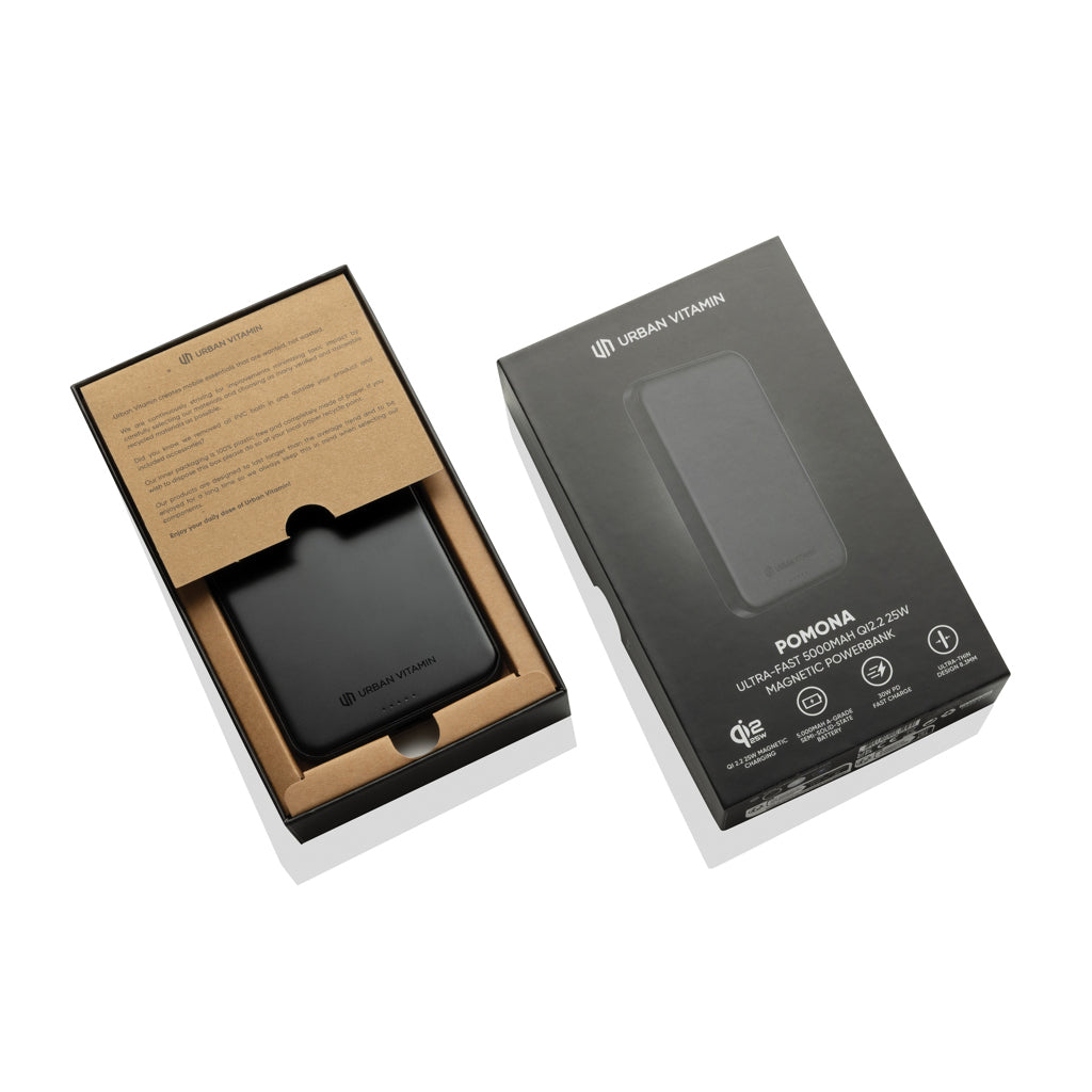Urban Vitamin Pomona 5000mAh Qi2.2 25W magnetic powerbank - Black