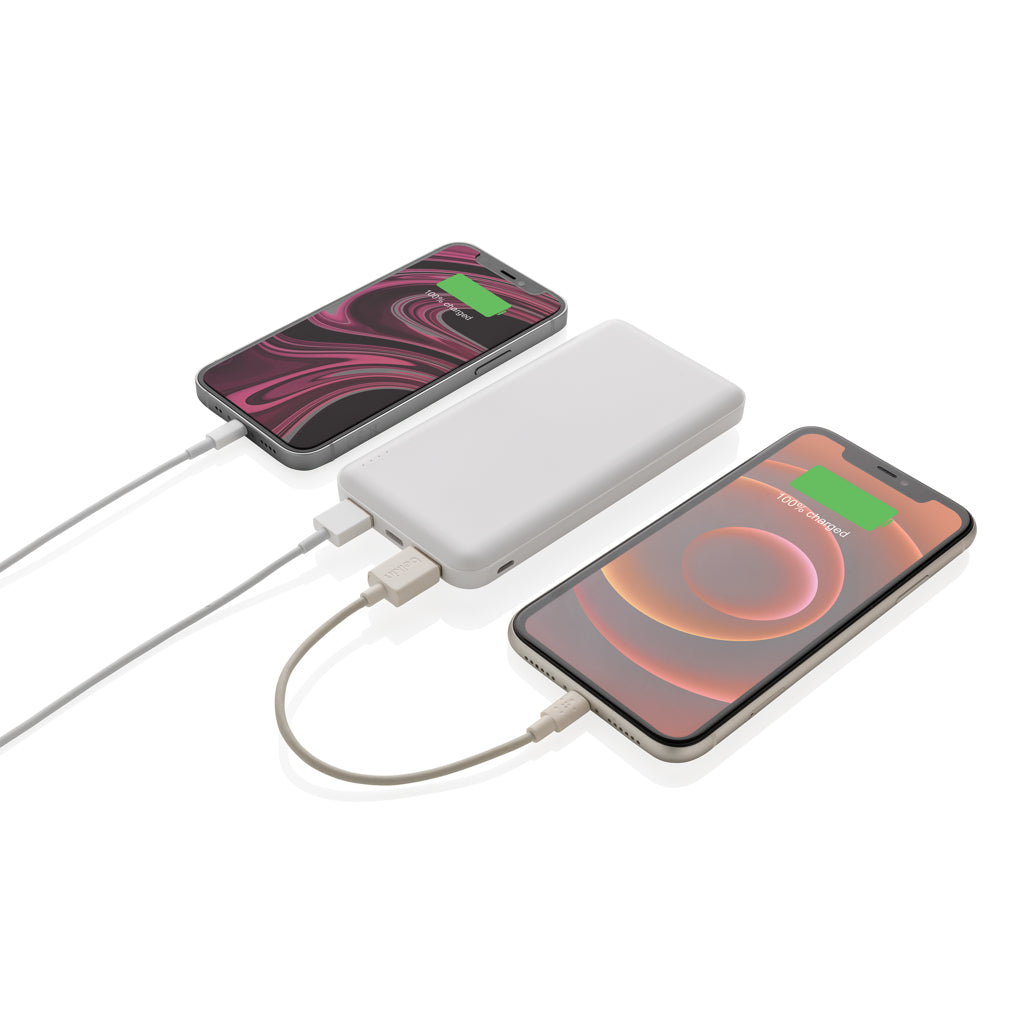 High Density 10.000 mAh Pocket Powerbank - White