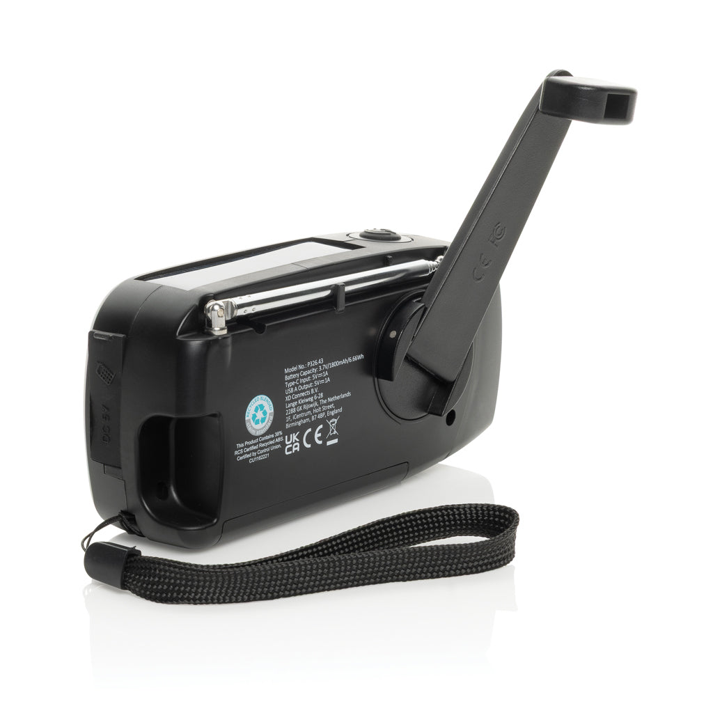 RescueWave RCS recycled plastic emergency radio - Black
