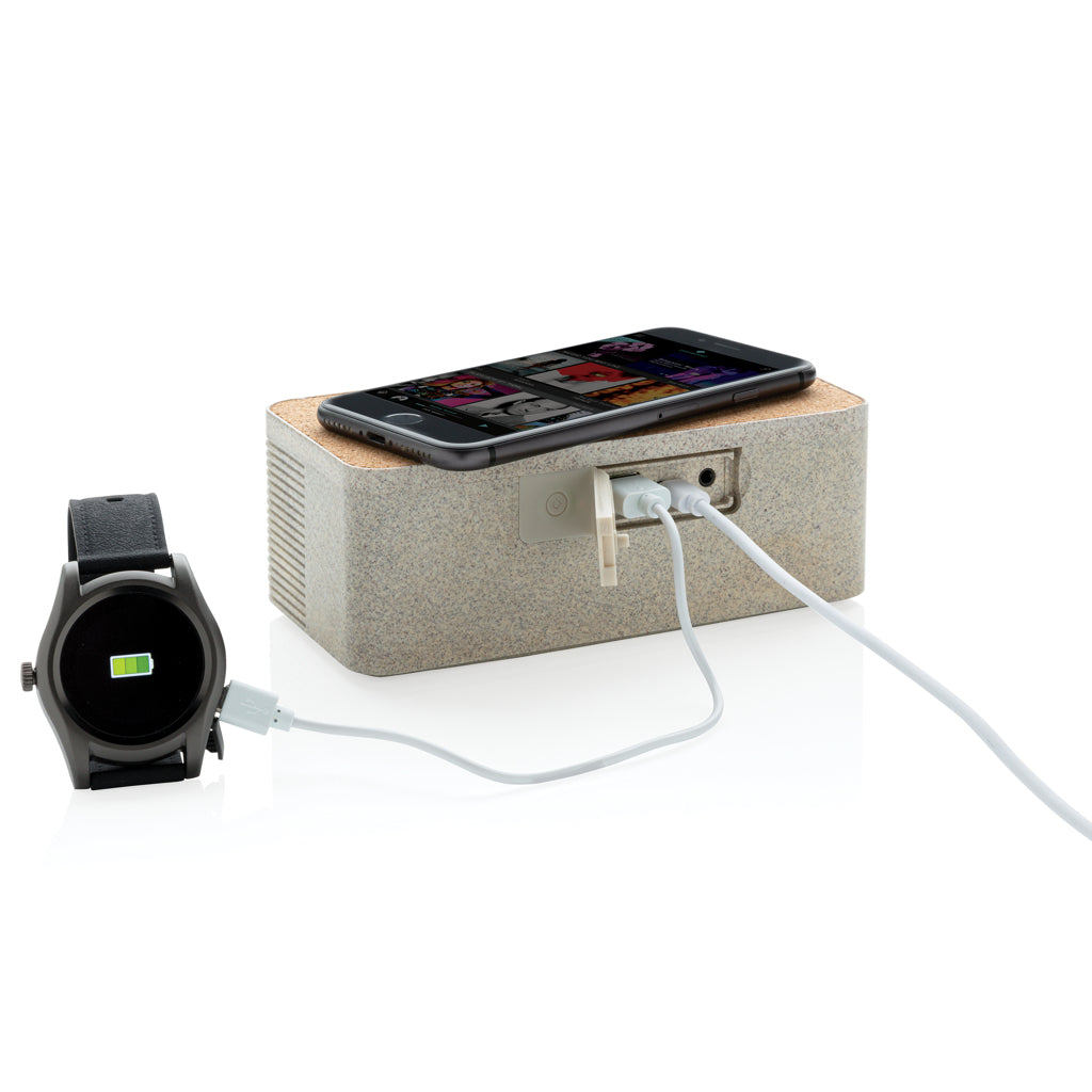 Wheatstraw wireless charging speaker - Khaki