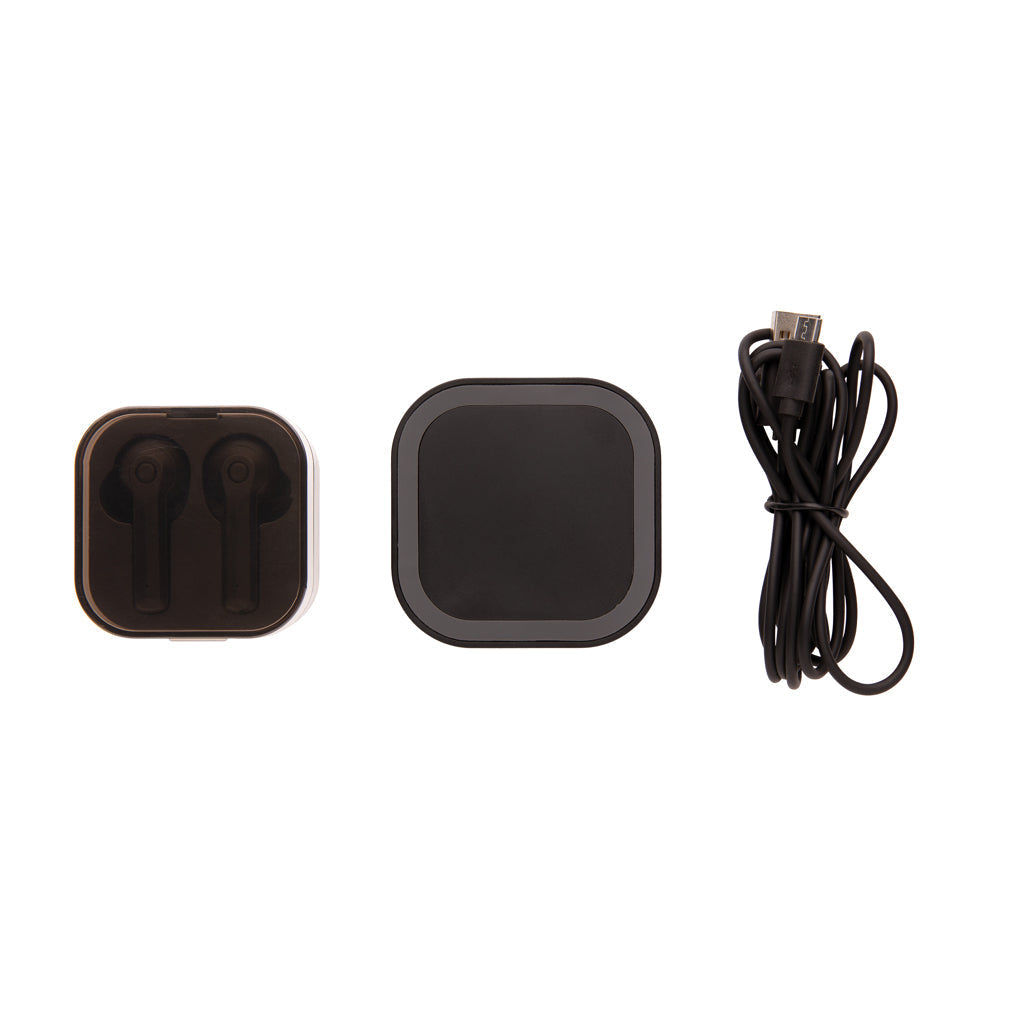 TWS earbuds in wireless charging case - Black