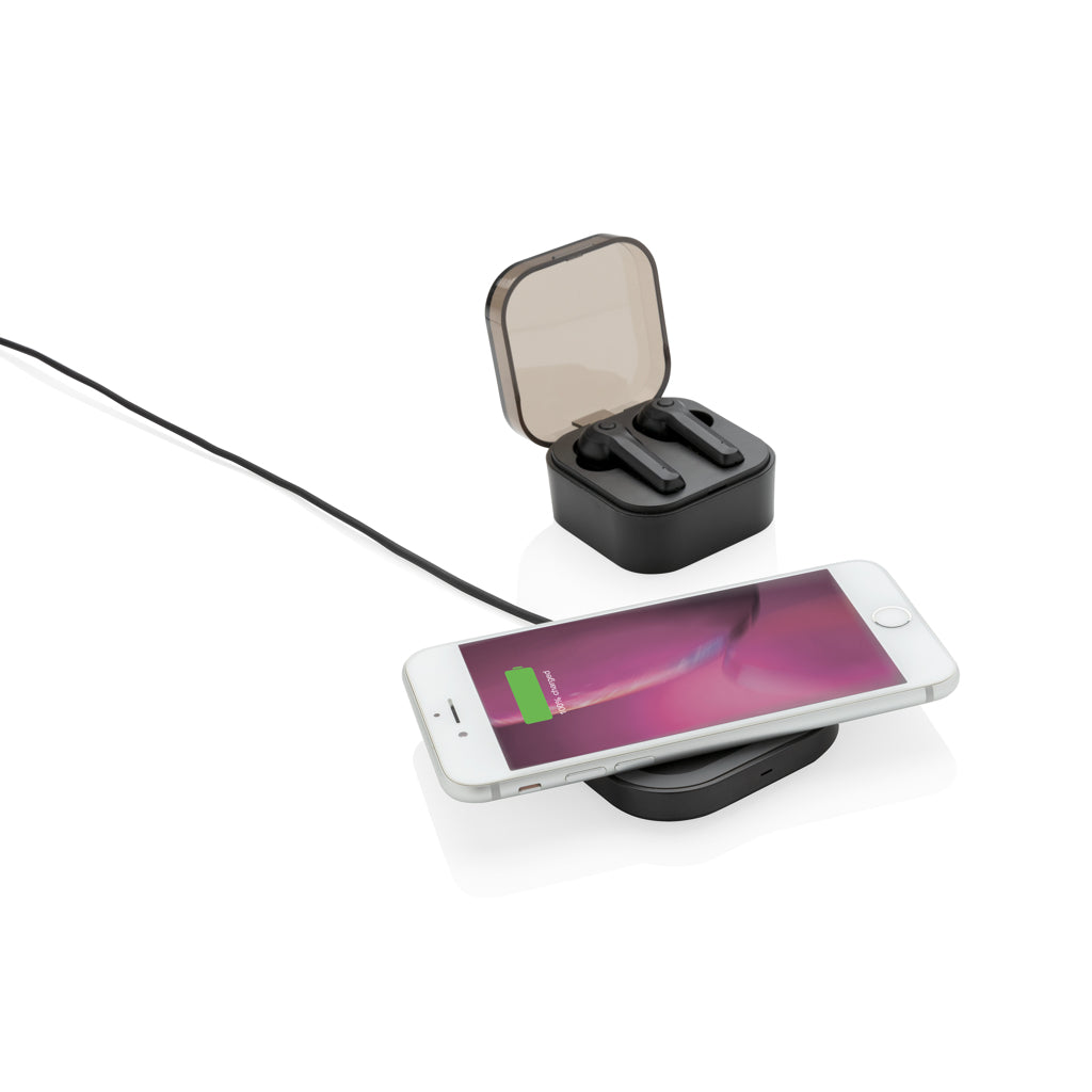TWS earbuds in wireless charging case - Black