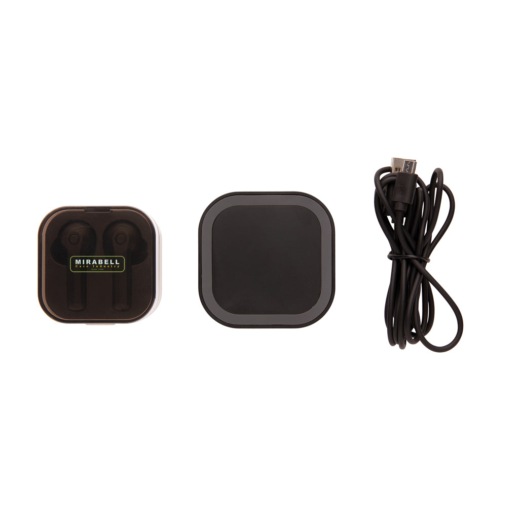 TWS earbuds in wireless charging case - Black