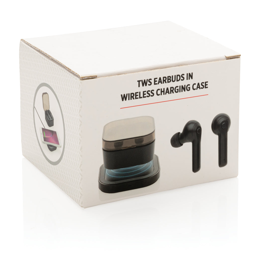 TWS earbuds in wireless charging case - Black