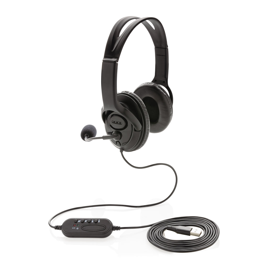 Over ear wired work headset - Black
