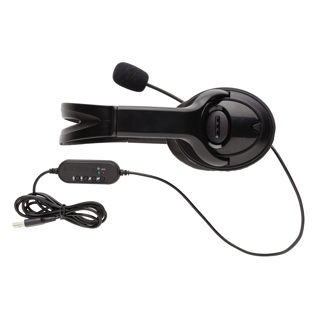 Over ear wired work headset - Black
