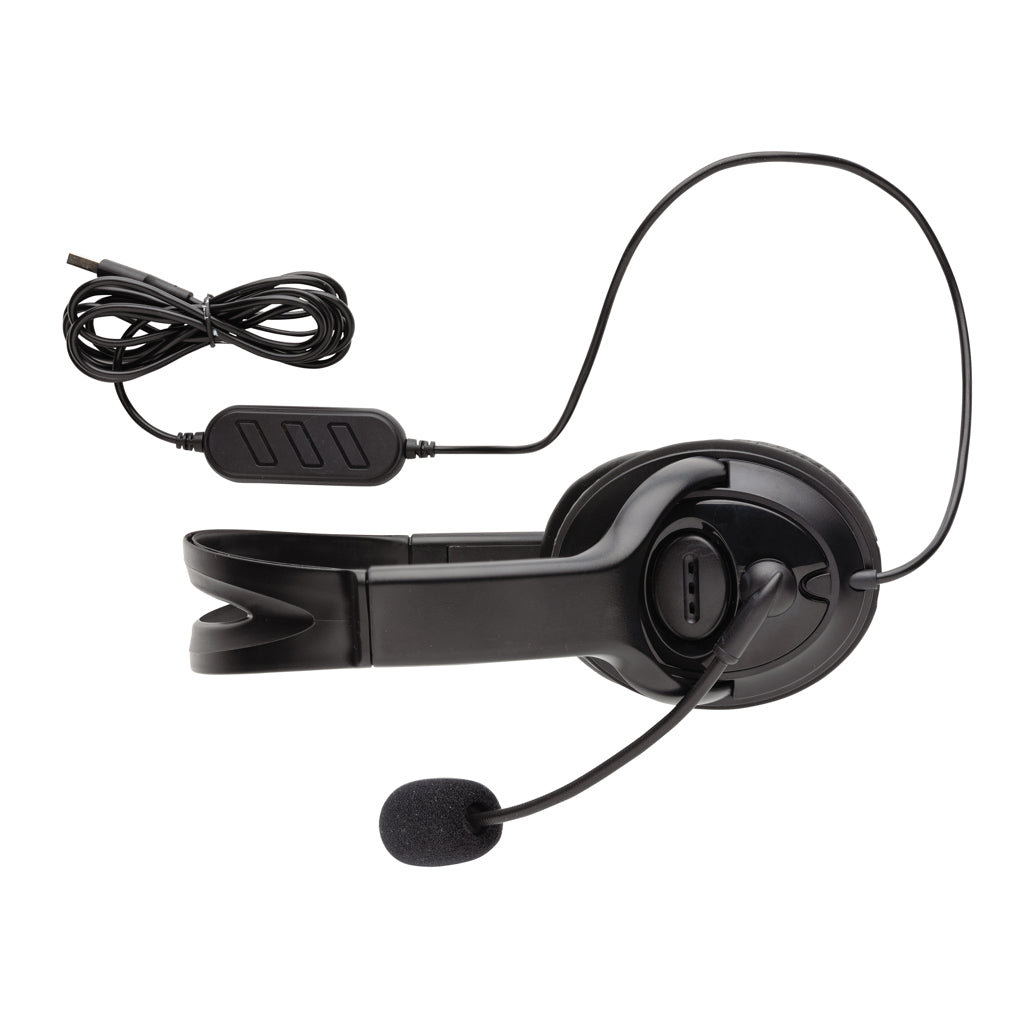 Over ear wired work headset - Black