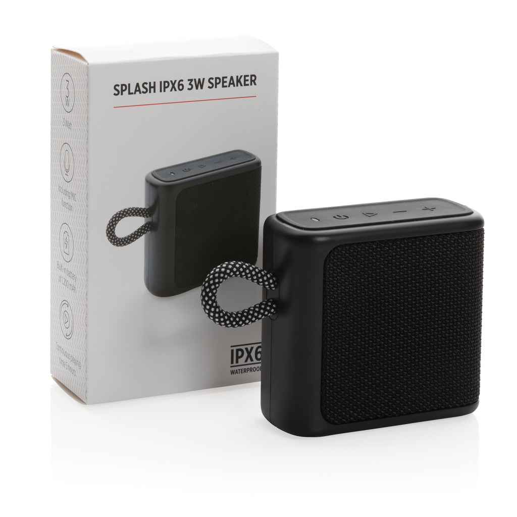 Splash IPX6 3W speaker - Black