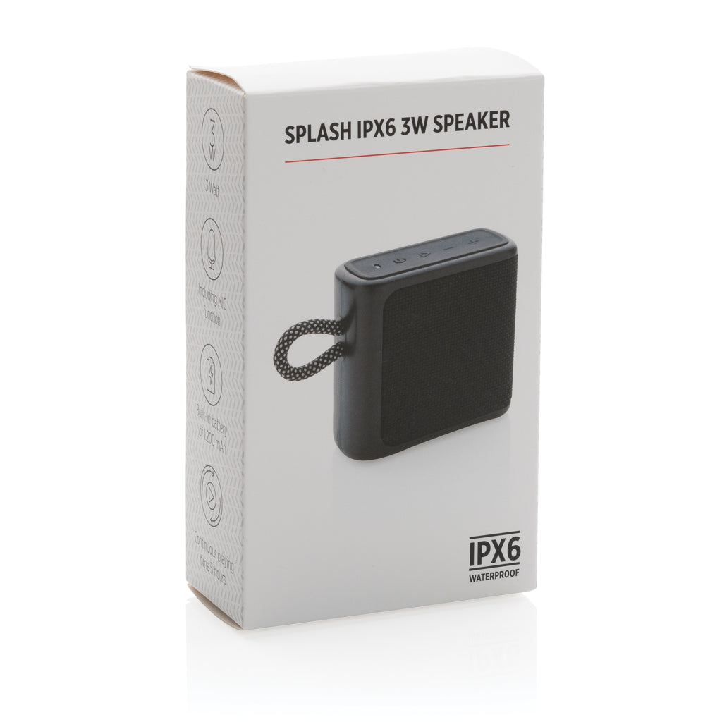 Splash IPX6 3W speaker - Black