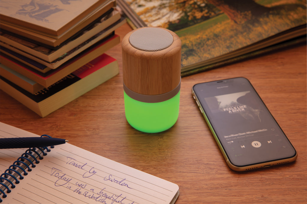 Bamboo colour changing 3W speaker light - White