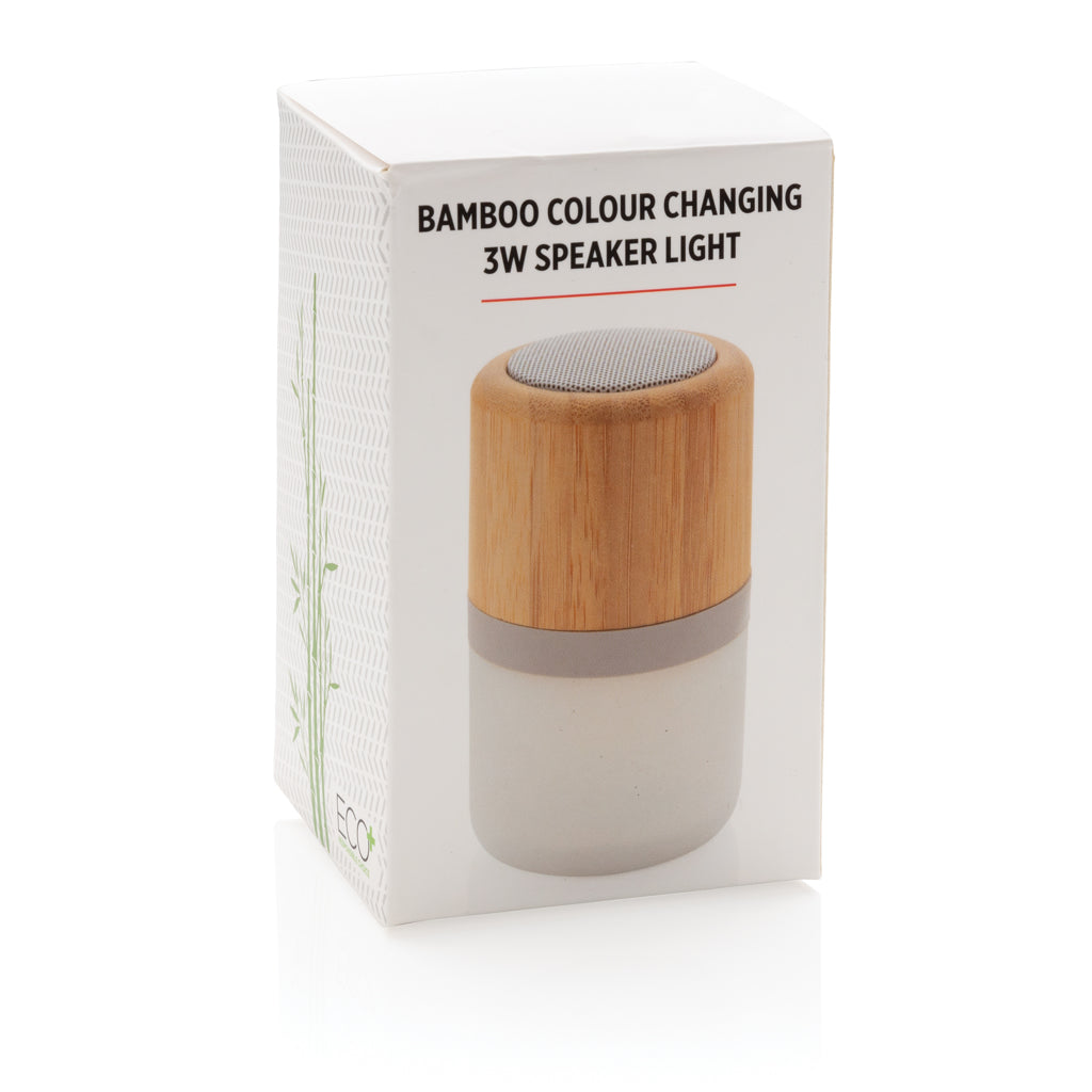 Bamboo colour changing 3W speaker light - White