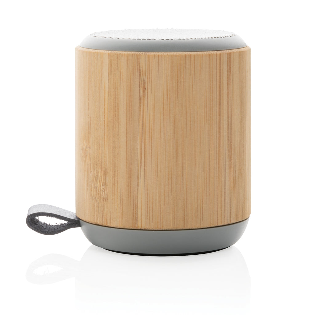 Bamboo and fabric 3W wireless speaker - Brown