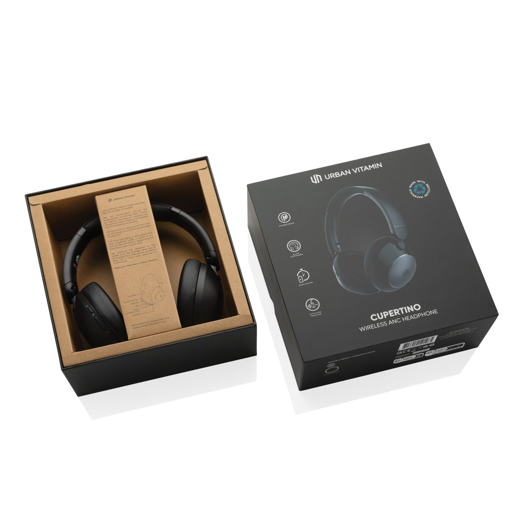 Urban Vitamin Cupertino RCS rplastic ANC headphone - Black