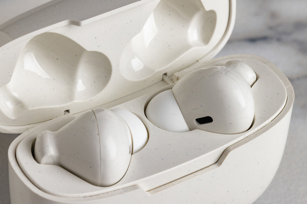 RCS recycled plastic Liberty Pro wireless earbuds - White