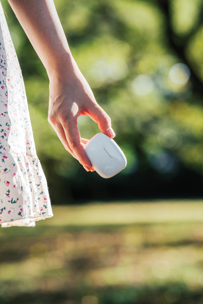 RCS recycled plastic Liberty Pro wireless earbuds - White