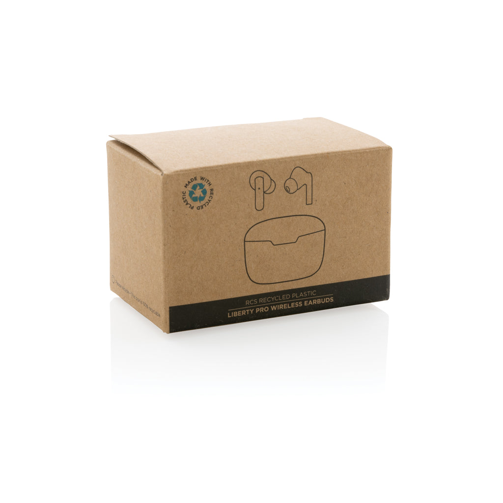 RCS recycled plastic Liberty Pro wireless earbuds - White