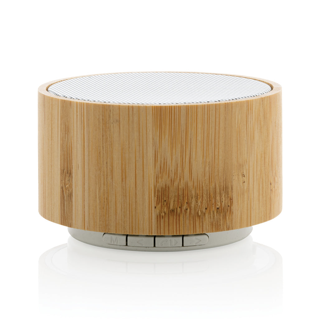 RCS recycled plastic and bamboo 3W wireless speaker - White