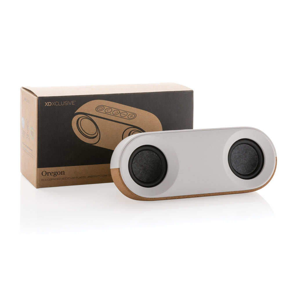 Oregon RCS recycled plastic and cork 10W speaker - Brown