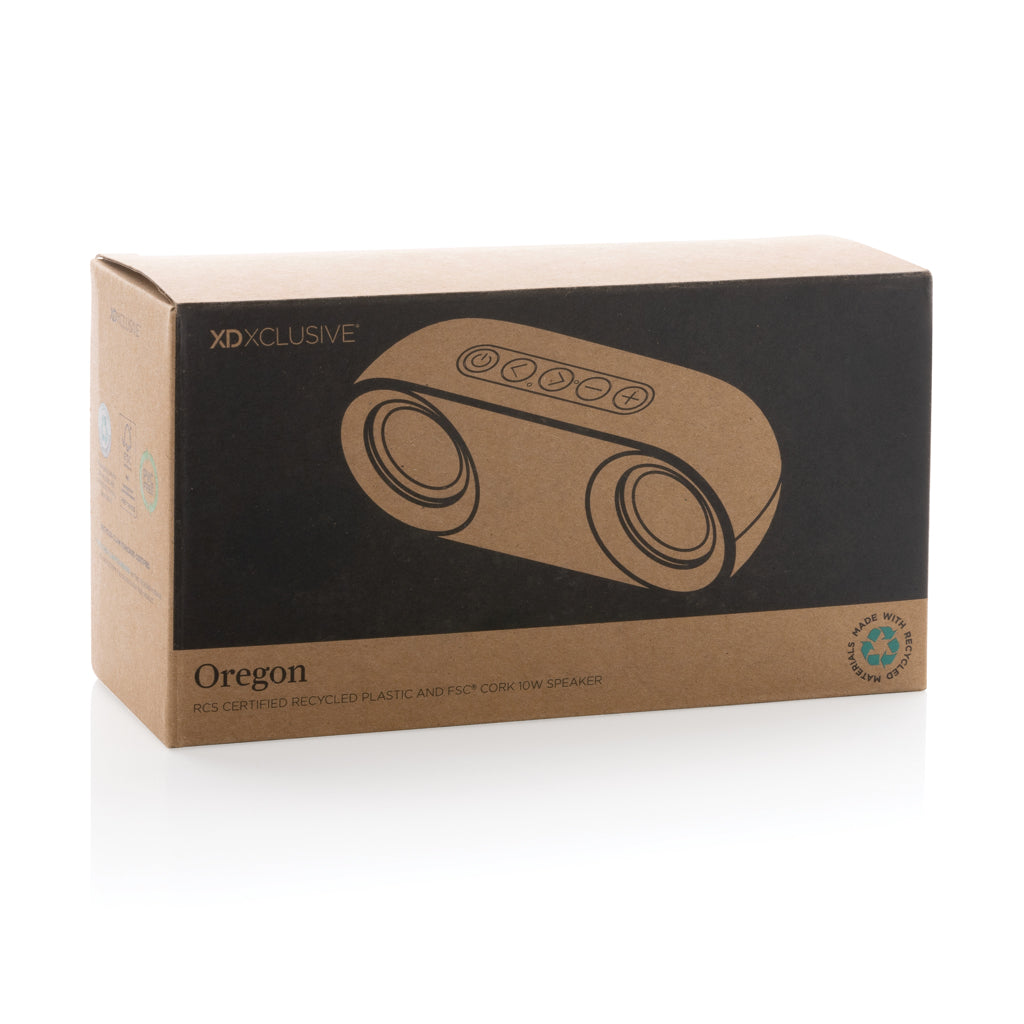Oregon RCS recycled plastic and cork 10W speaker - Brown
