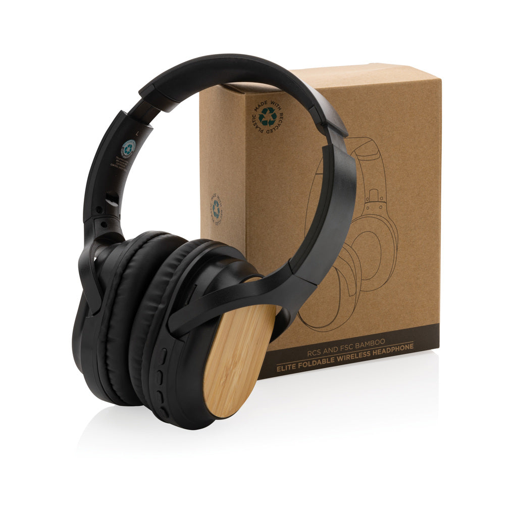 RCS and bamboo Elite Foldable wireless headphone - Black