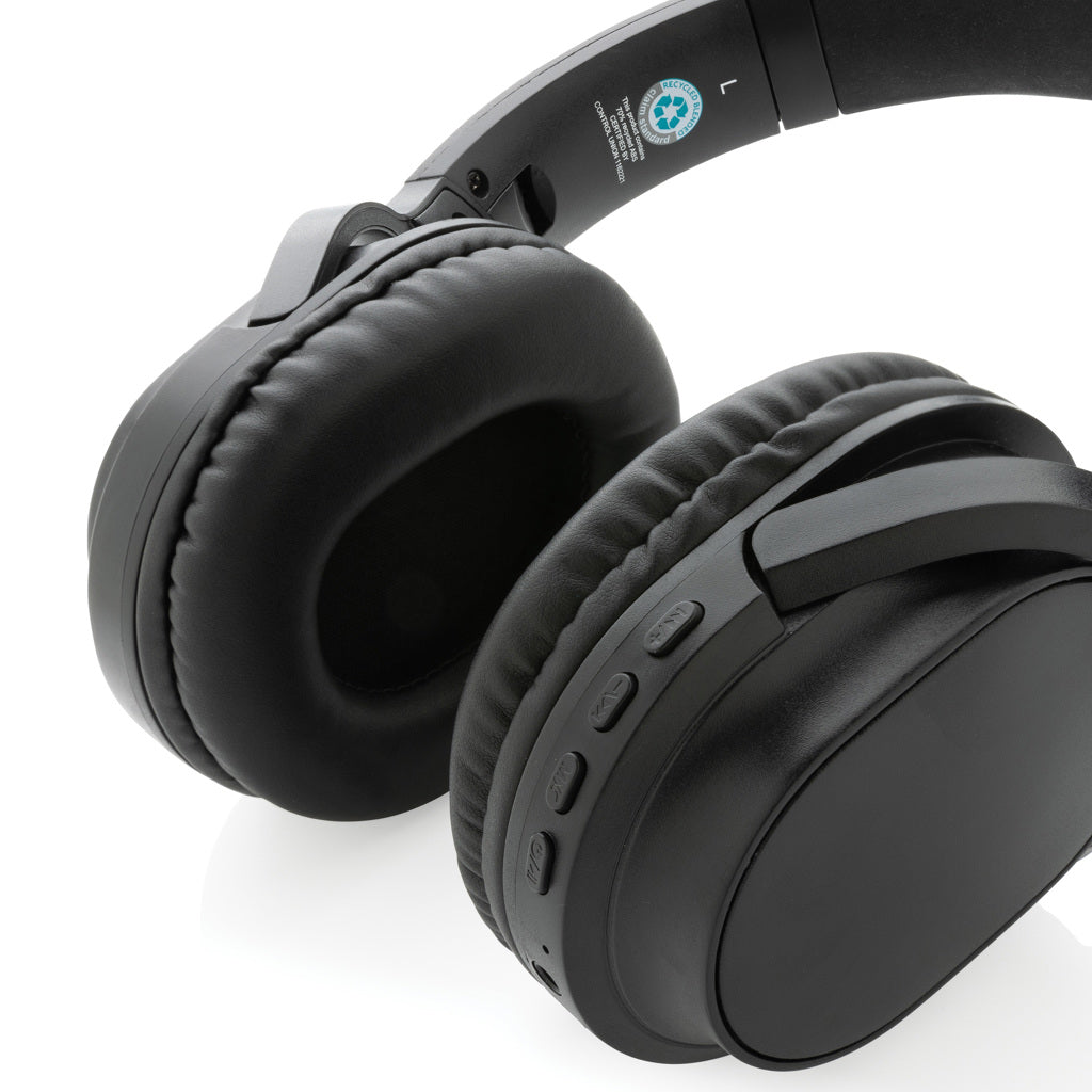 RCS recycled plastic Elite Foldable wireless headphone - Black