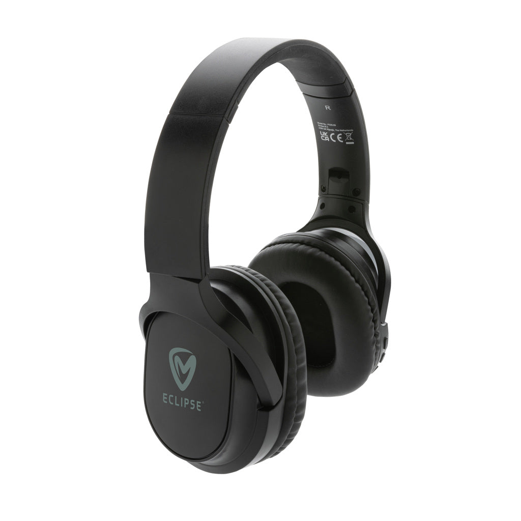 RCS recycled plastic Elite Foldable wireless headphone - Black