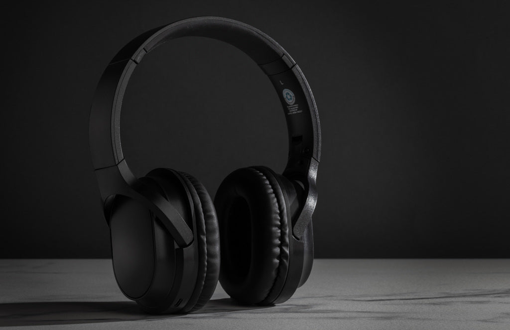 RCS recycled plastic Elite Foldable wireless headphone - Black