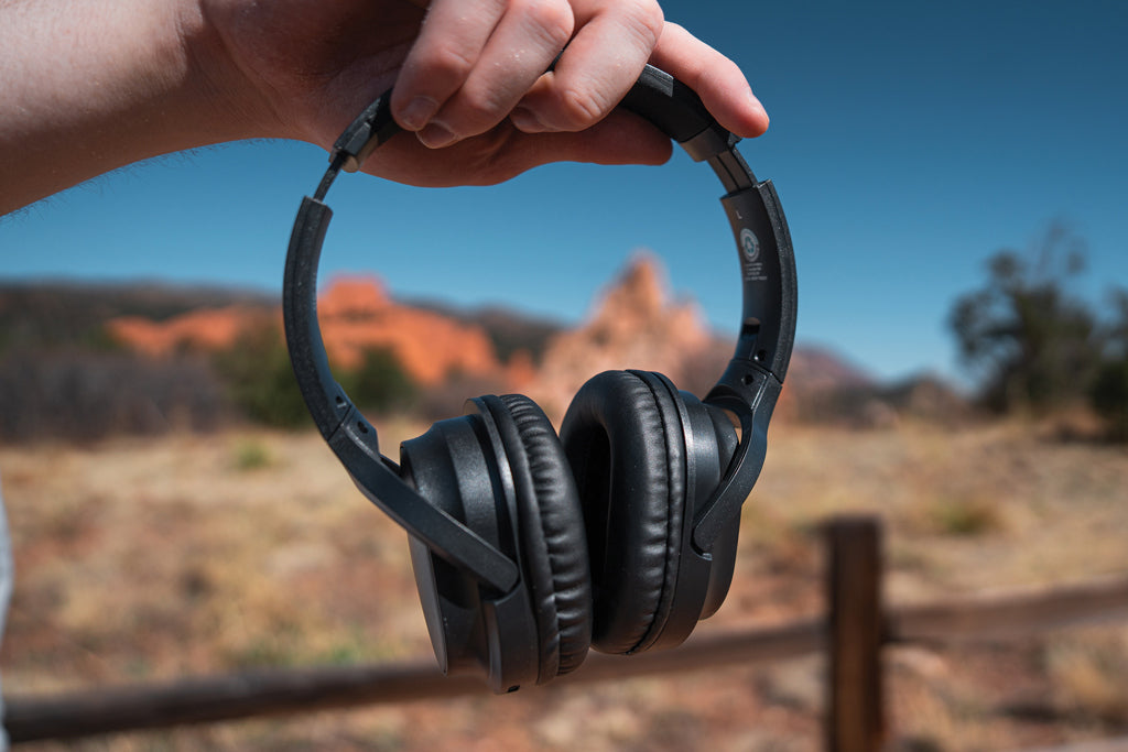 RCS recycled plastic Elite Foldable wireless headphone - Black