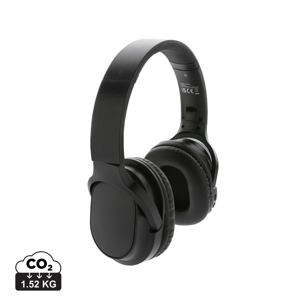 RCS recycled plastic Elite Foldable wireless headphone - Black