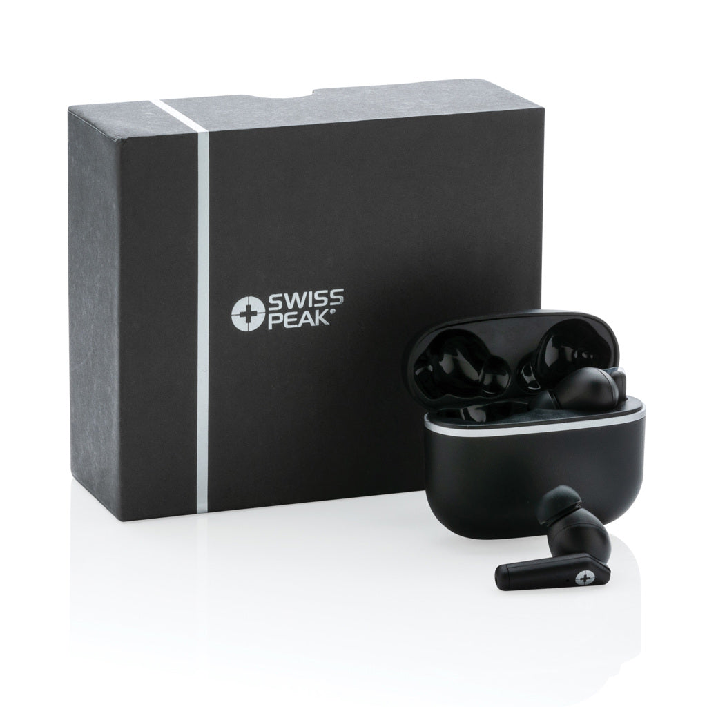 RCS recycled plastic Swiss Peak TWS earbuds 2.0 - Black