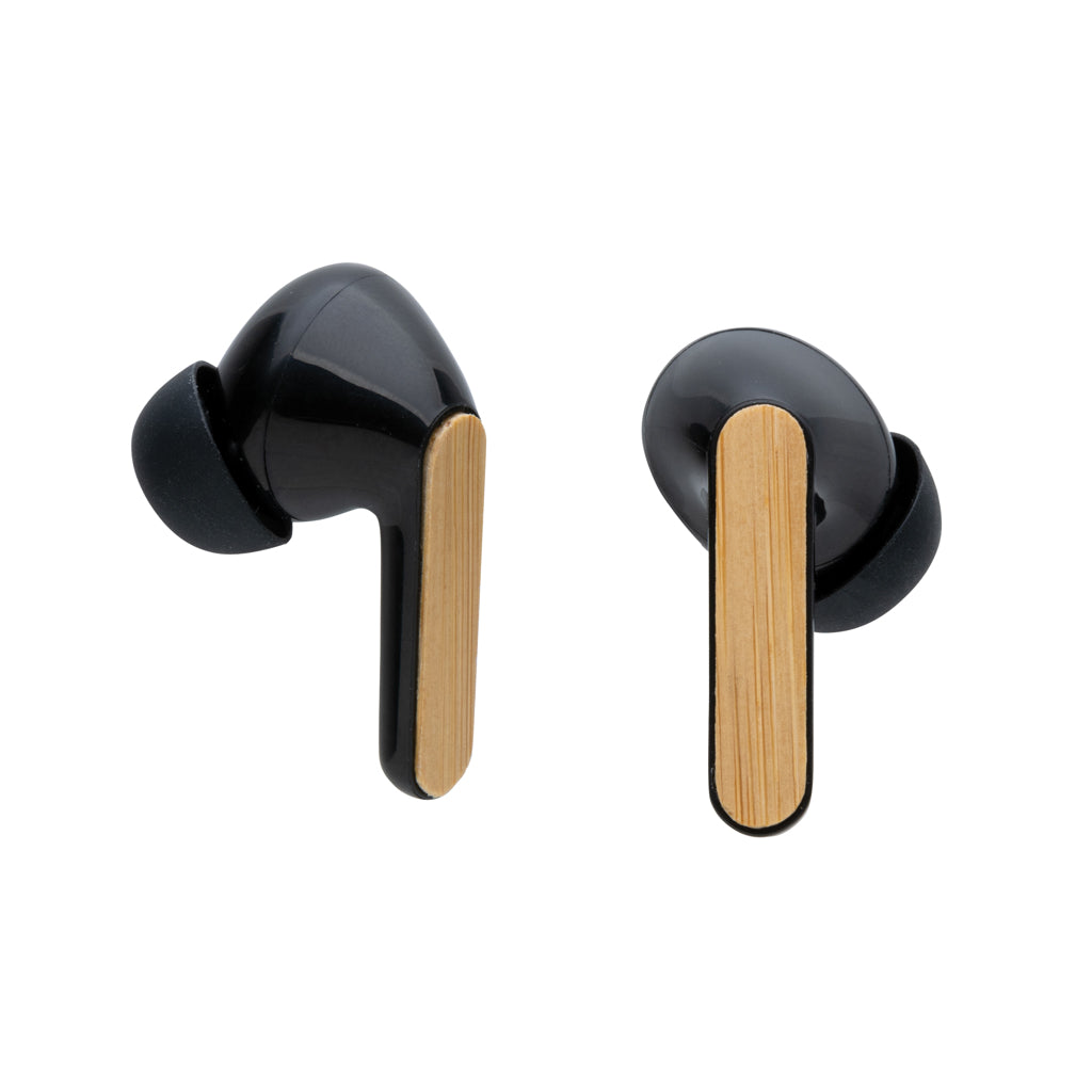 Bamboo TWS earbuds with RCS recycled plastic - Brown