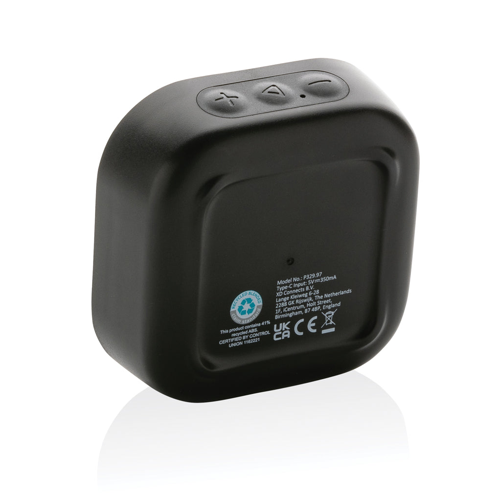RCS recycled plastic Soundbox 3W speaker - Black