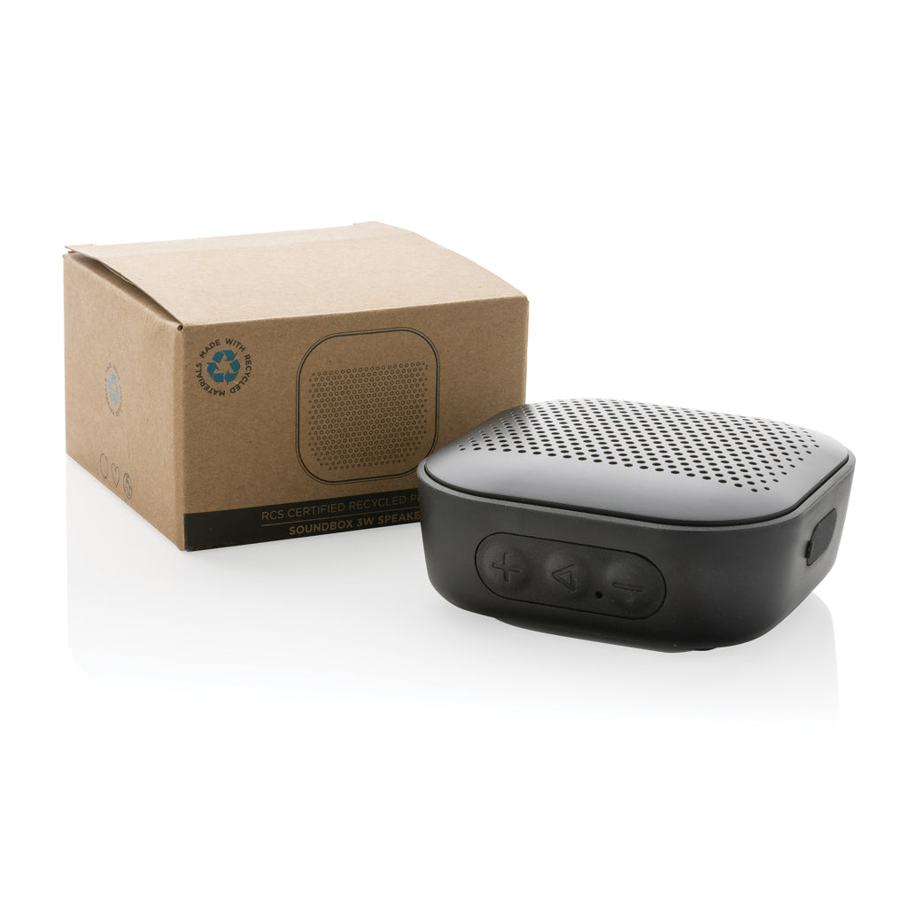 RCS recycled plastic Soundbox 3W speaker - Black