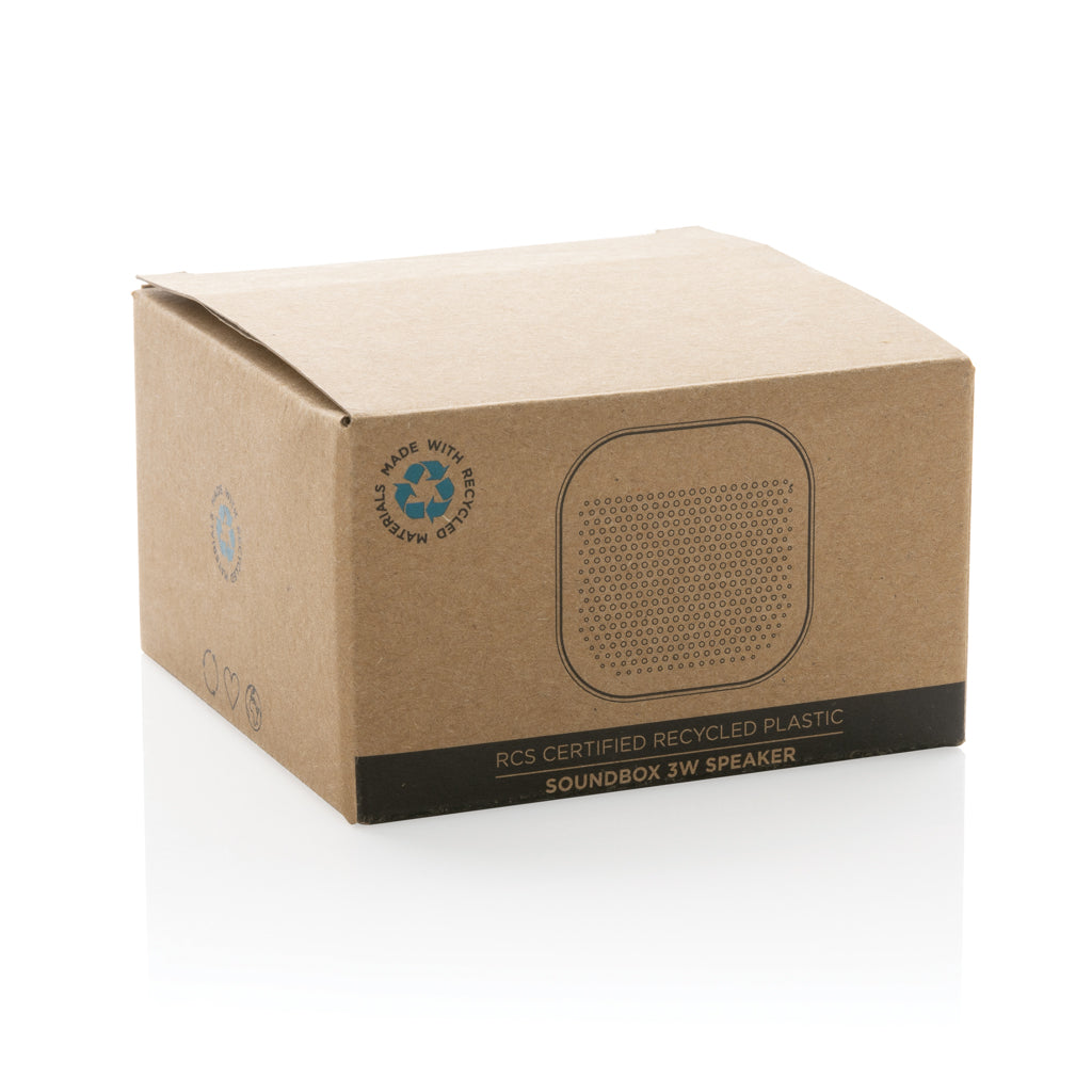 RCS recycled plastic Soundbox 3W speaker - Black