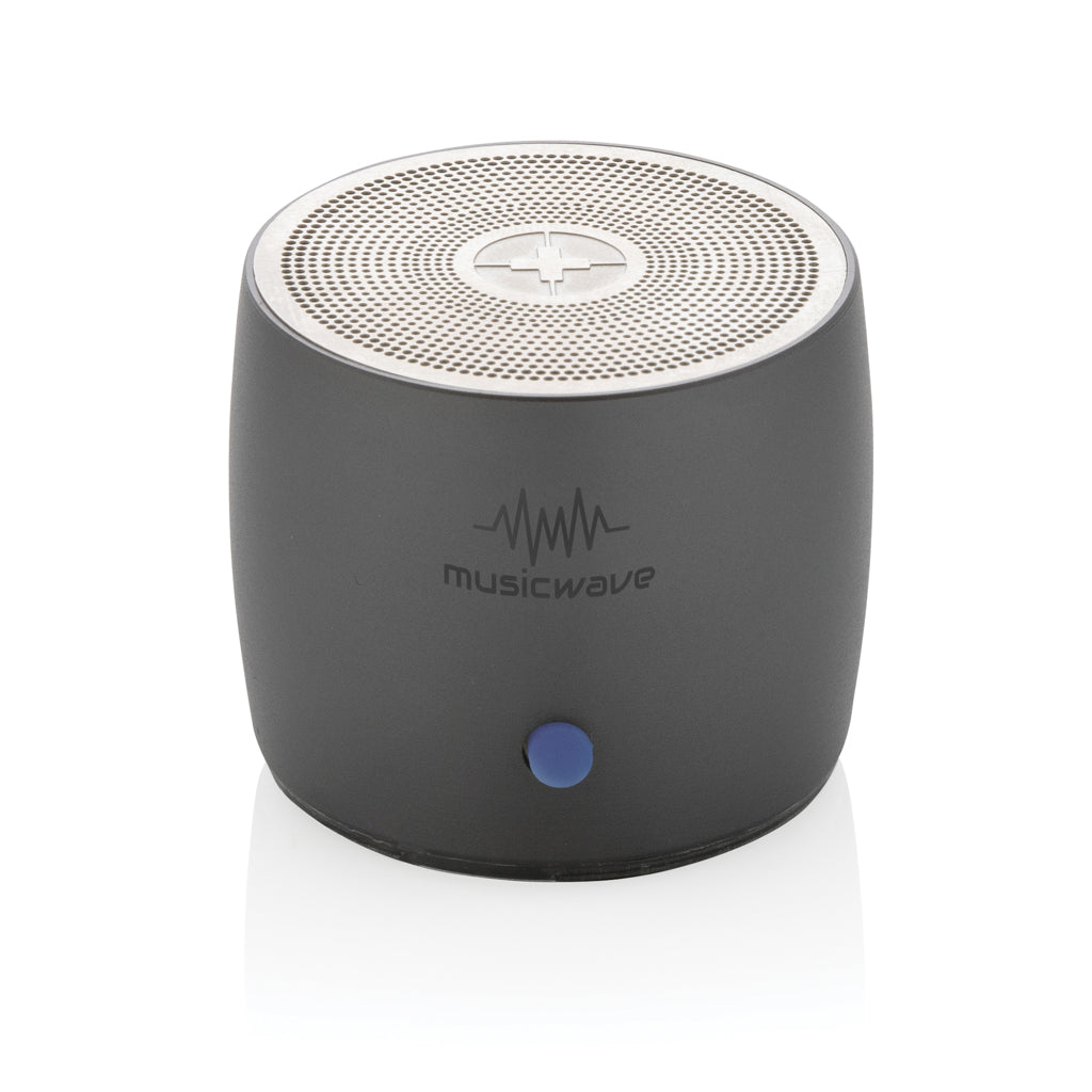 Swiss Peak RCS recycled aluminium 3W bass speaker - Grey