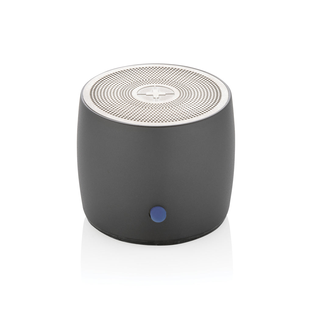 Swiss Peak RCS recycled aluminium 3W bass speaker - Grey