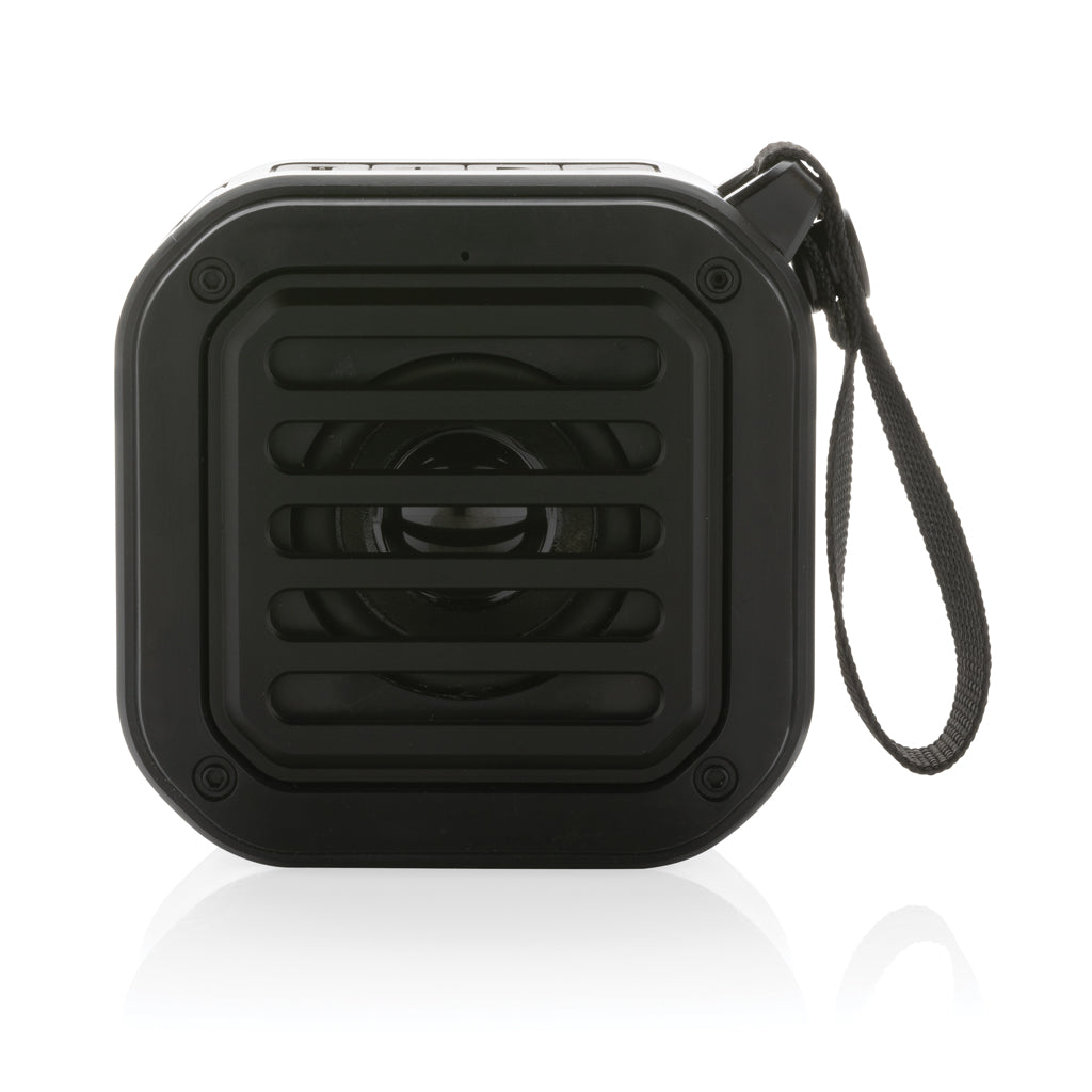 3W RCS recycled plastic wireless sunwave solar speaker - Black