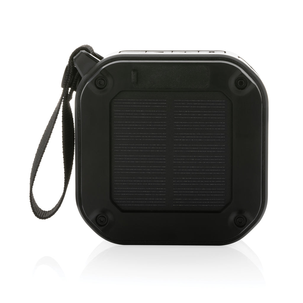 3W RCS recycled plastic wireless sunwave solar speaker - Black