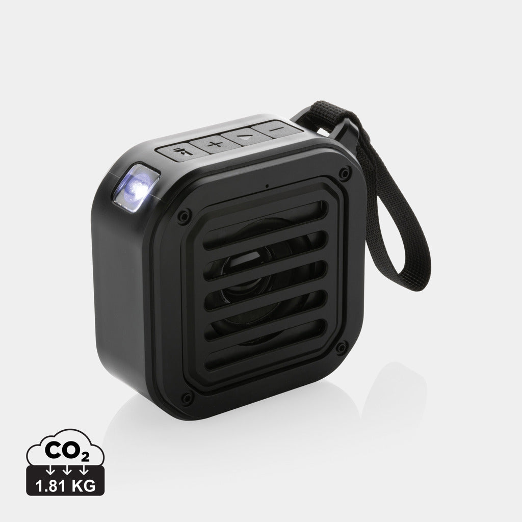 3W RCS recycled plastic wireless sunwave solar speaker - Black