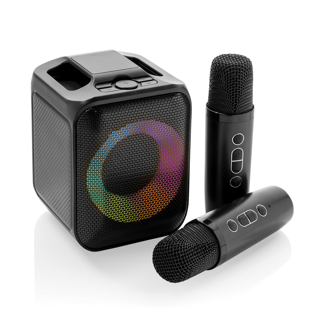 Singvibe RCS recycled plastic karaoke set with double mic - Black